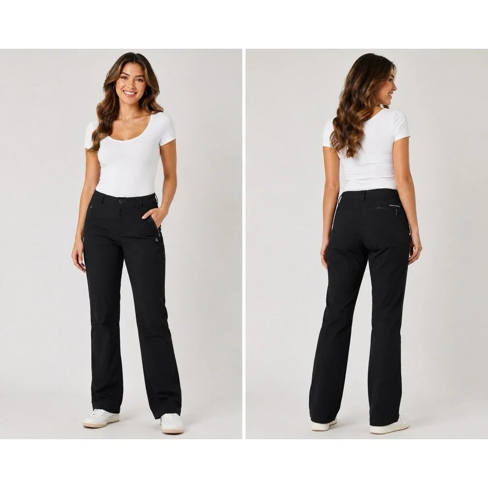 Craghoppers Pro Stretch Hiking Pants Womens 10 Black Travel Outdoor 30x